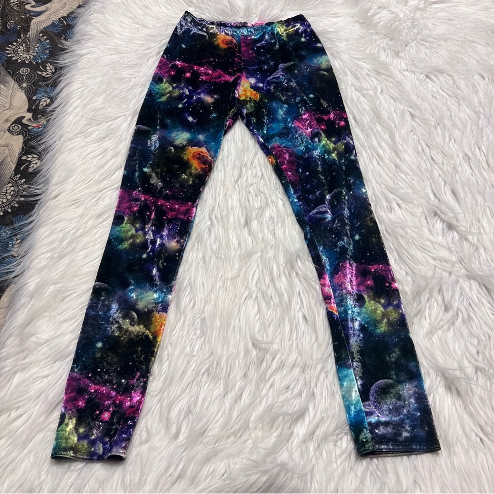 TIKI celestial velvet cosmic print colorful leggings